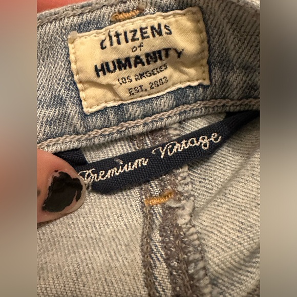 Distressed/Repaired Citizens of Humanity Fleetwood Flared Jeans - Picture 10 of 14